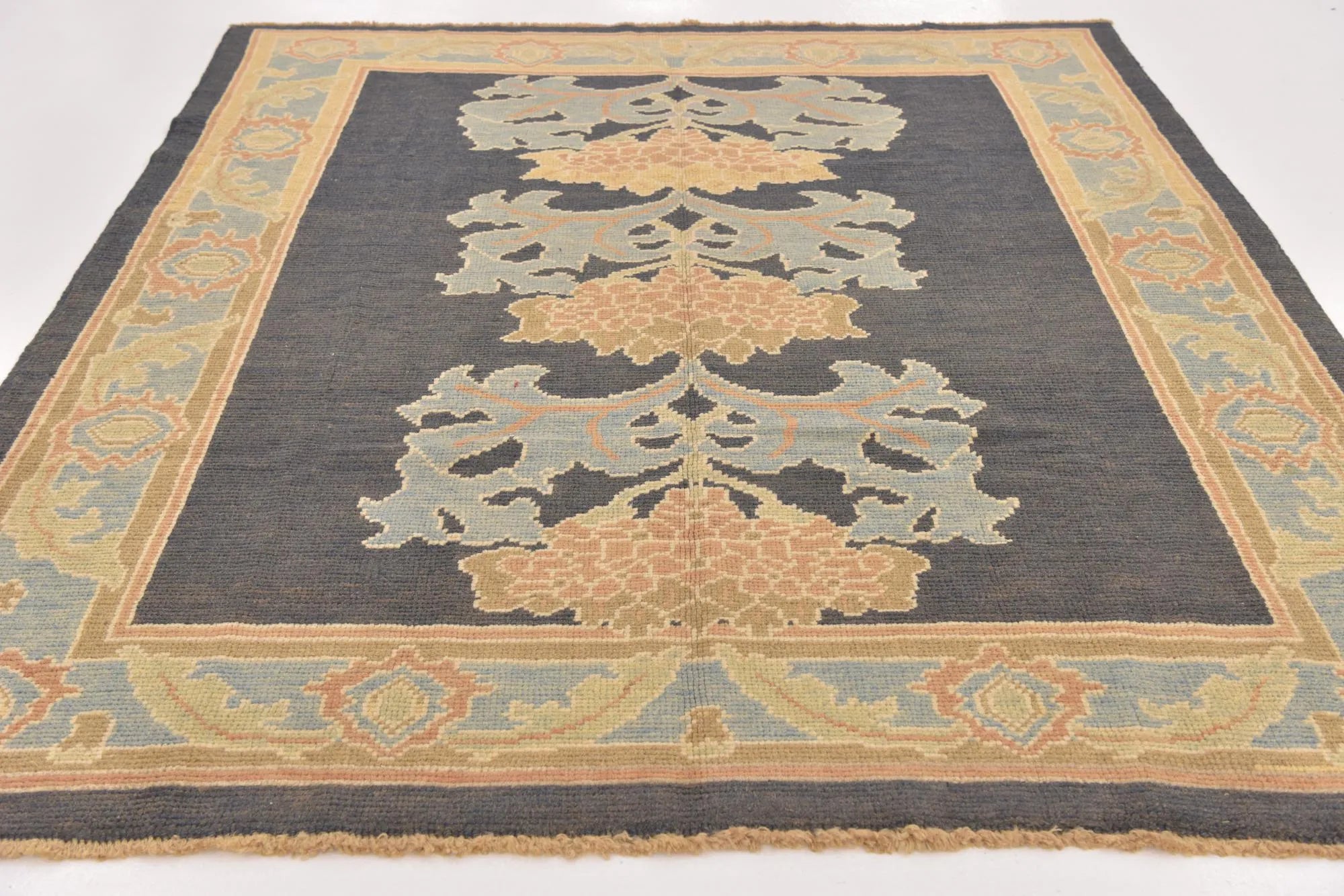 Rosewood Oushak Hand-Knotted Wool Rug
