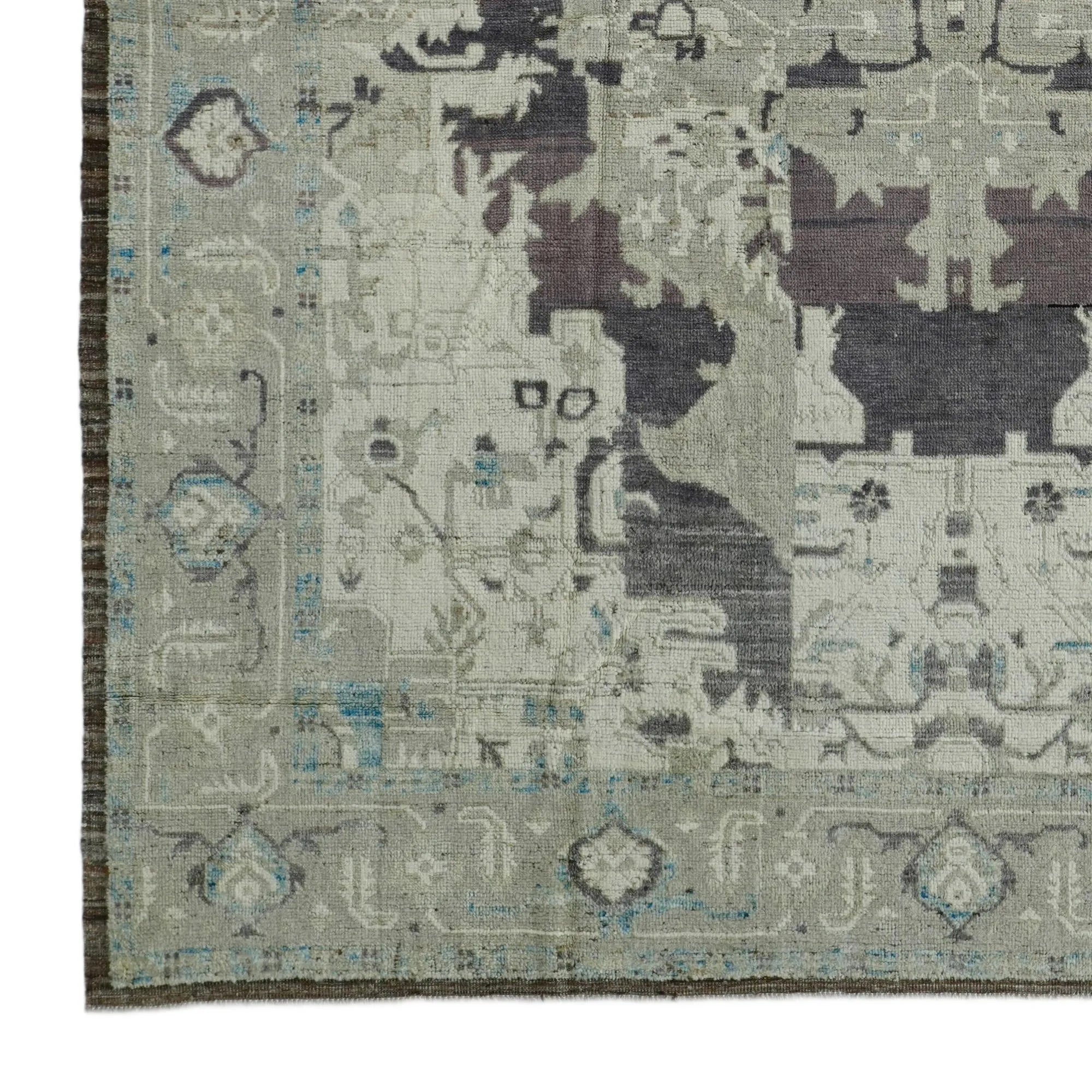 Elegant Oushak Hand-Knotted Wool Rug