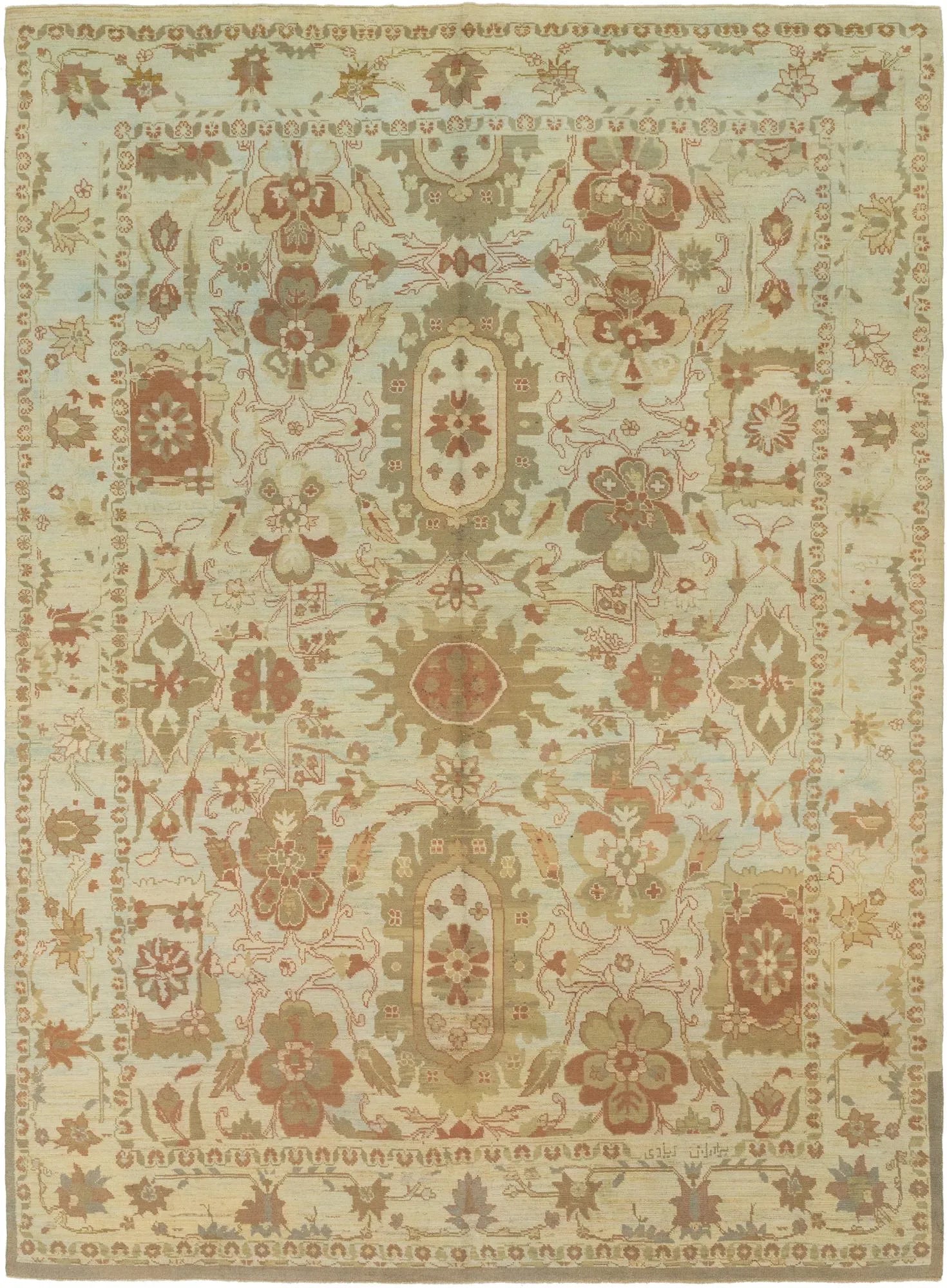 Royal Oushak Hand-Knotted Wool Rug