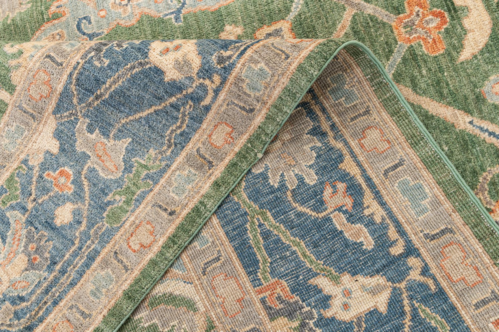 Lavish Oushak Hand-Knotted Wool Rug