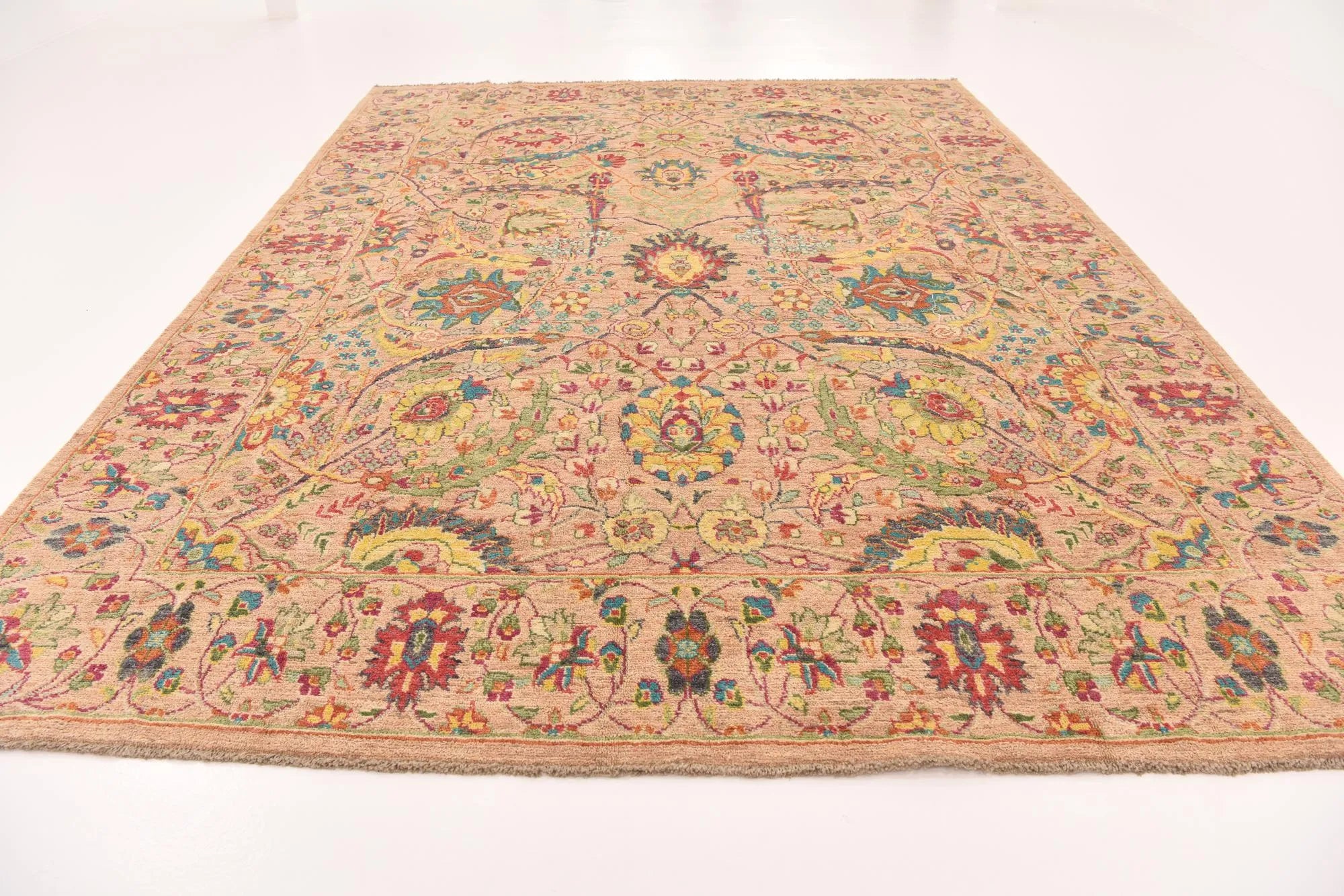 Exquisite Oushak Hand-Knotted Wool Rug