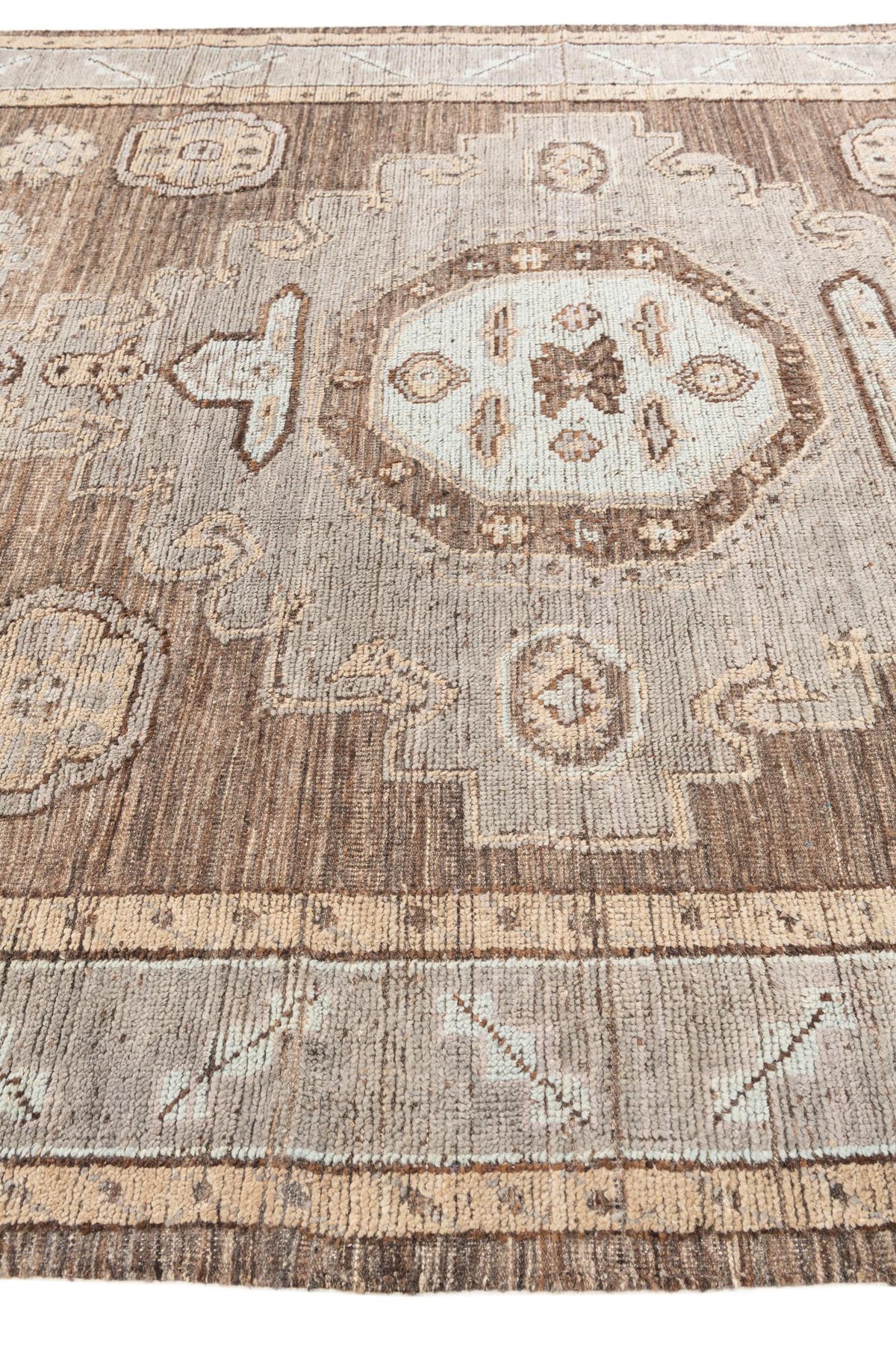 Opulent Oushak Hand-Knotted Wool Rug