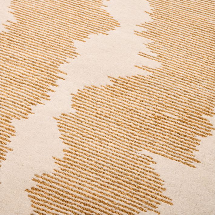 Gold & Beige ColorHand-Tufted 100% New Zealand Wool Rug