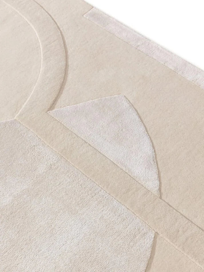 Beige Color Hand-Tufted 100% New Zealand Wool Rug
