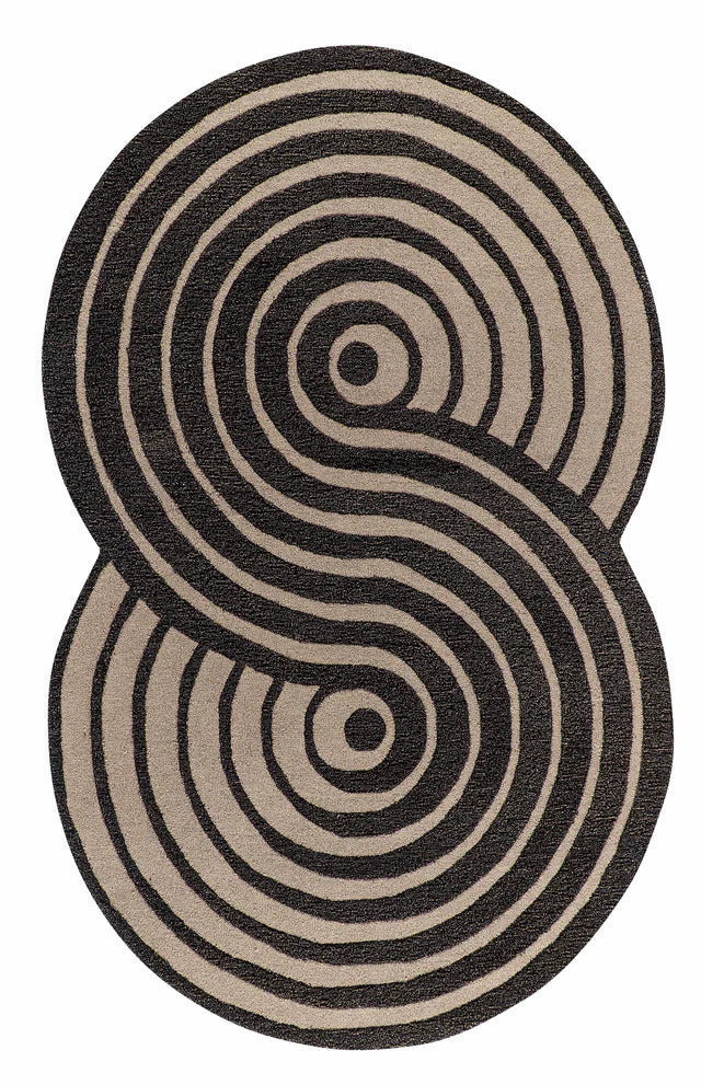 Grey Beige Color Hand-Tufted Irregular Rug