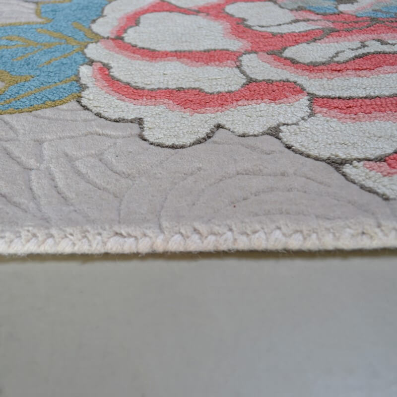 Fine Botanical Foliage Hand-Tufted Rug