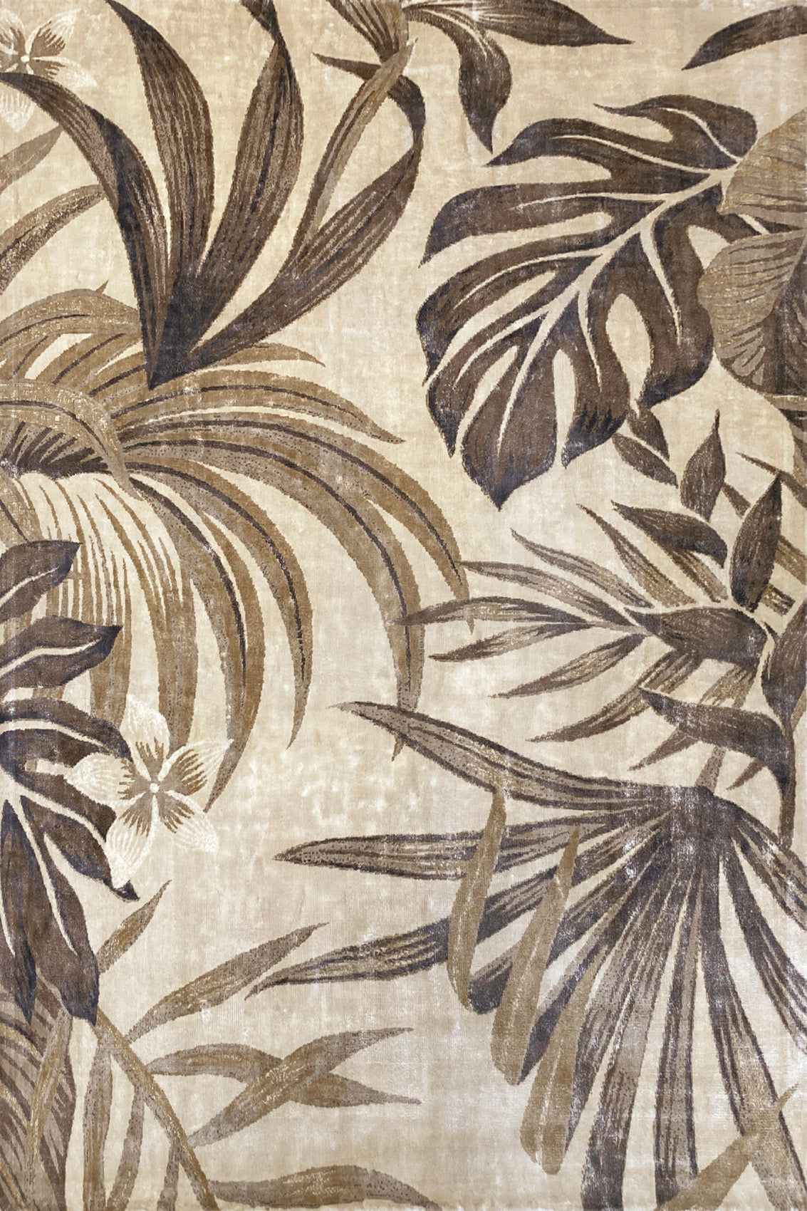Subtle Bloom Foliage Hand-Tufted Rug