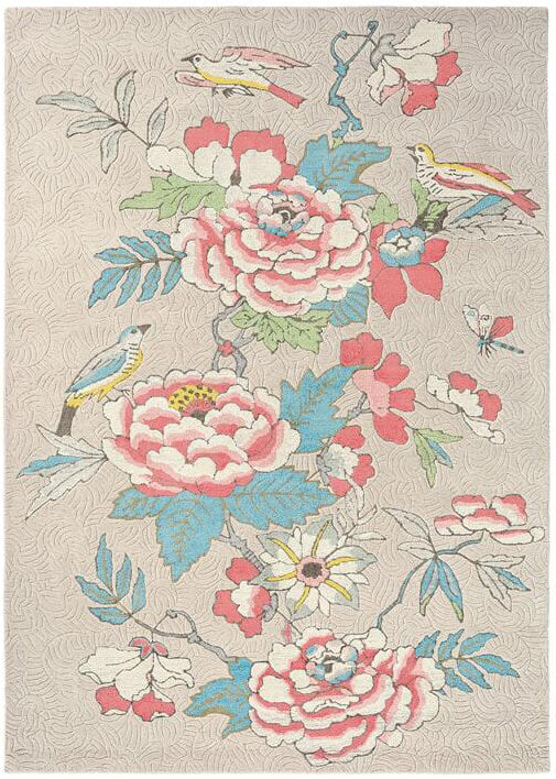 Fine Botanical Foliage Hand-Tufted Rug