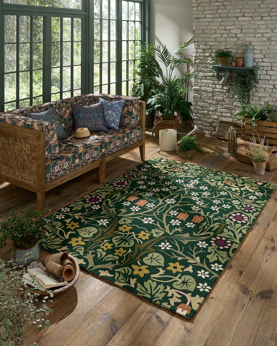 Velvet Leaf Foliage Hand-Tufted Rug