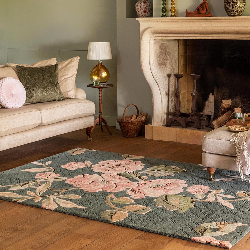 Botanical Bloom Foliage Hand-Tufted Rug