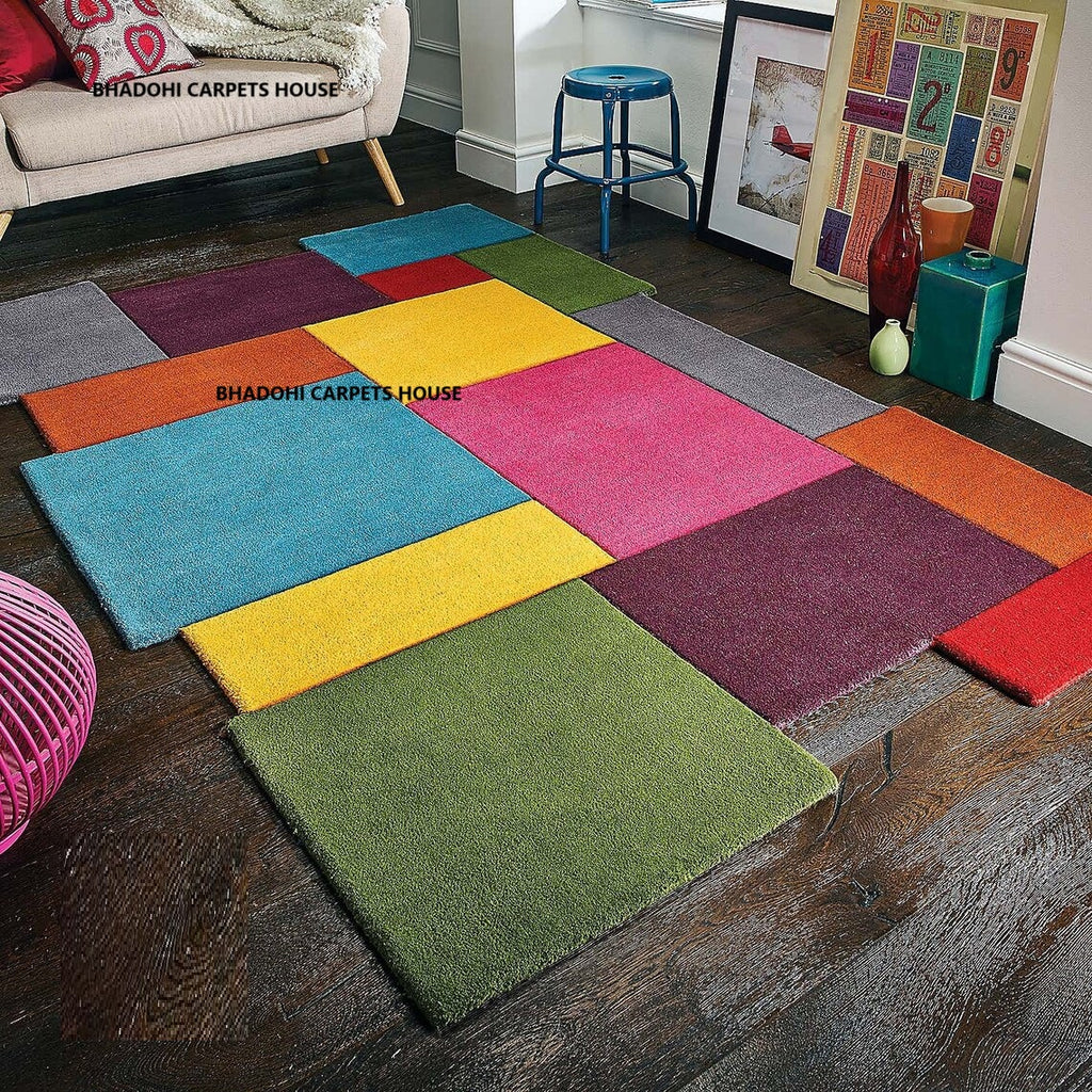 Multicolor Hand-Tufted Irregular Rug