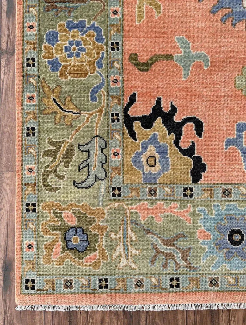 Rust Oushak Hand-Knotted Wool Rug