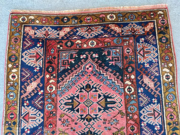 Pink Oushak Hand-Knotted Wool Rug