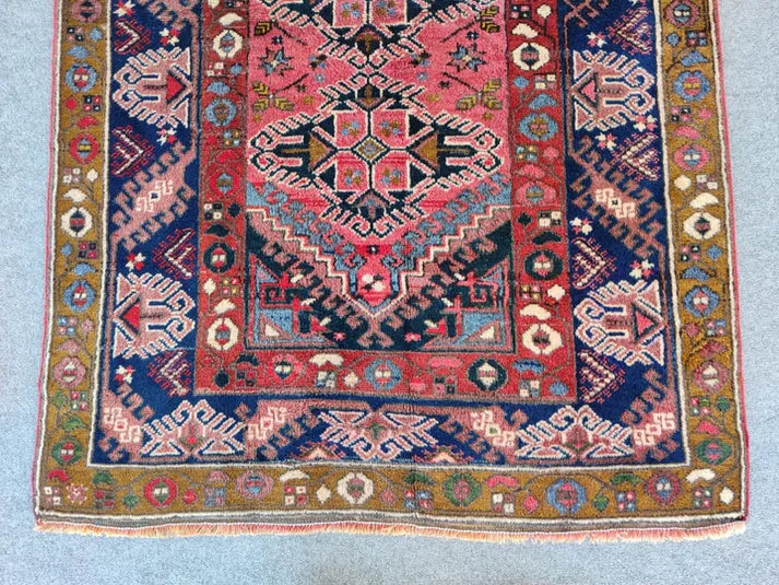 Pink Oushak Hand-Knotted Wool Rug