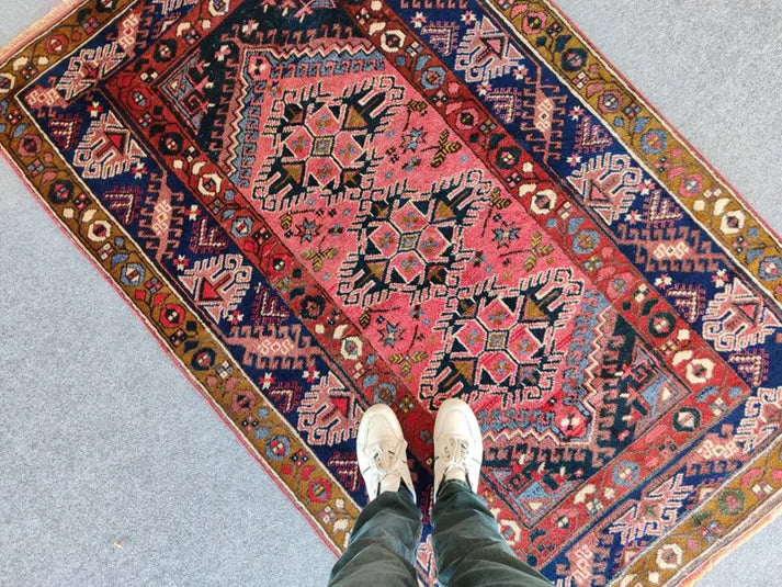 Pink Oushak Hand-Knotted Wool Rug