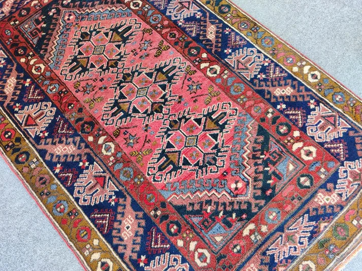 Pink Oushak Hand-Knotted Wool Rug