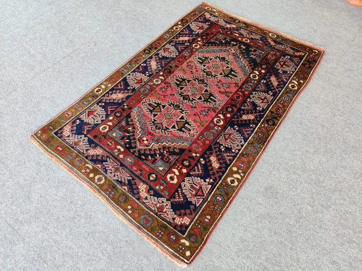 Pink Oushak Hand-Knotted Wool Rug