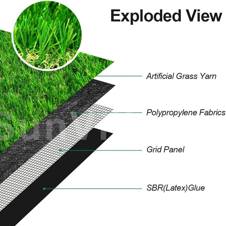 Artificial Green Grass | 3.3 Feet Width | UV-Resistant, Pet-Friendly & Waterproof