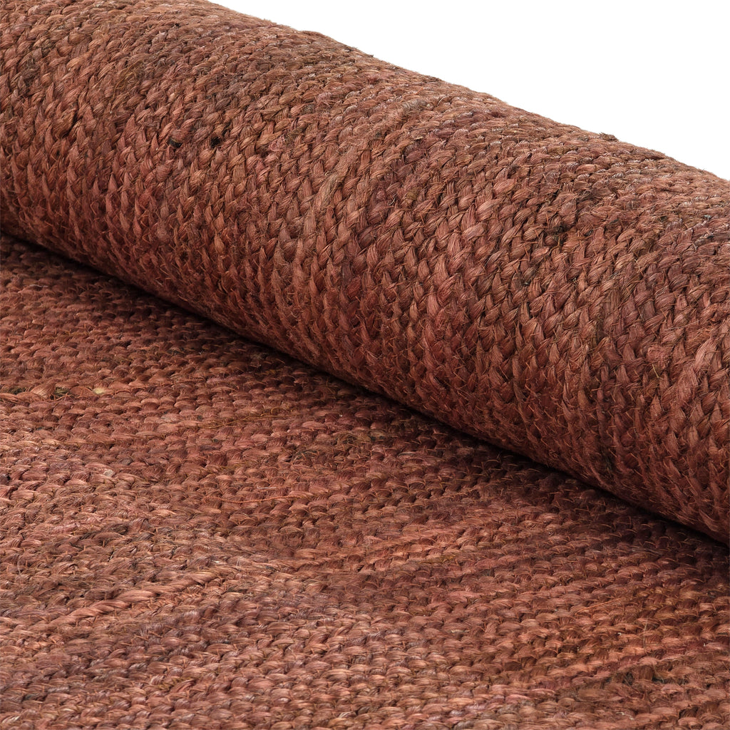Chestnut Color Handmade Braided Jute Carpet