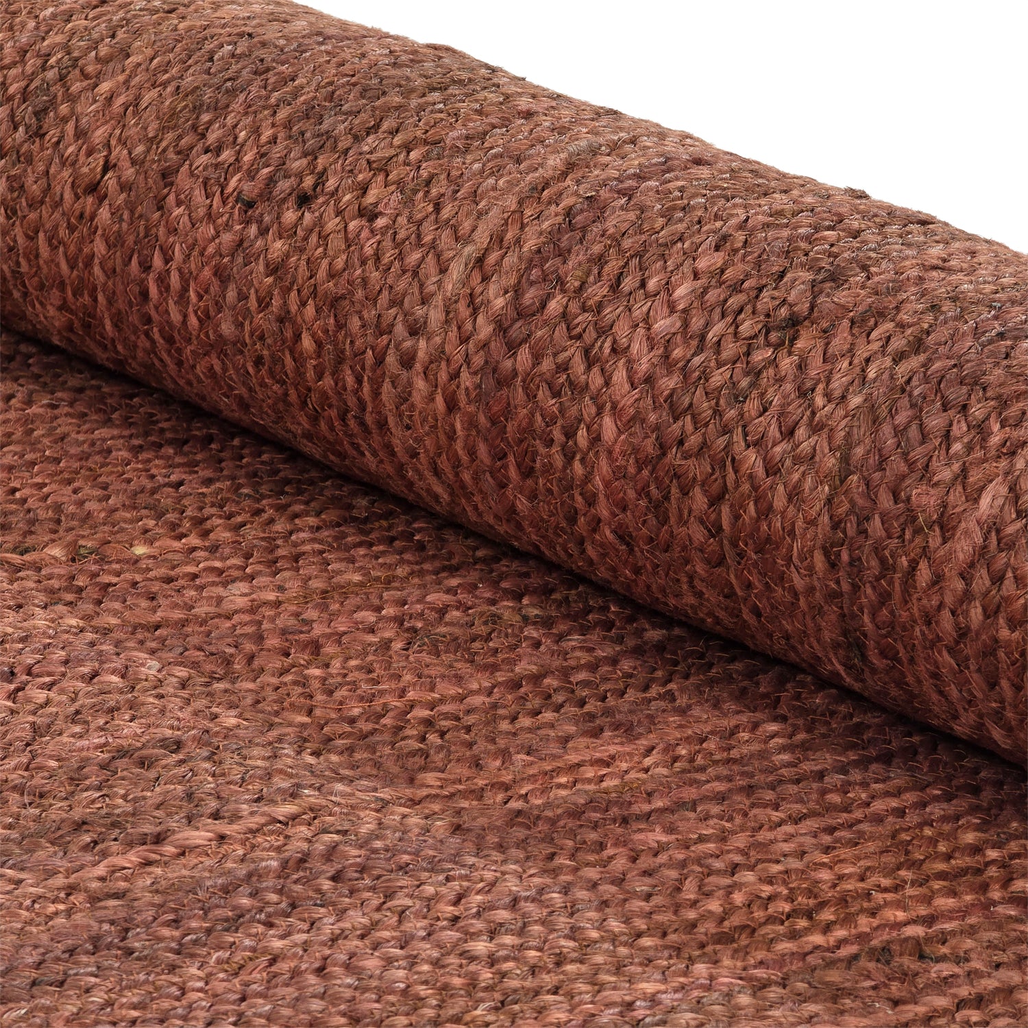 Chestnut Color Handmade Braided Jute Carpet