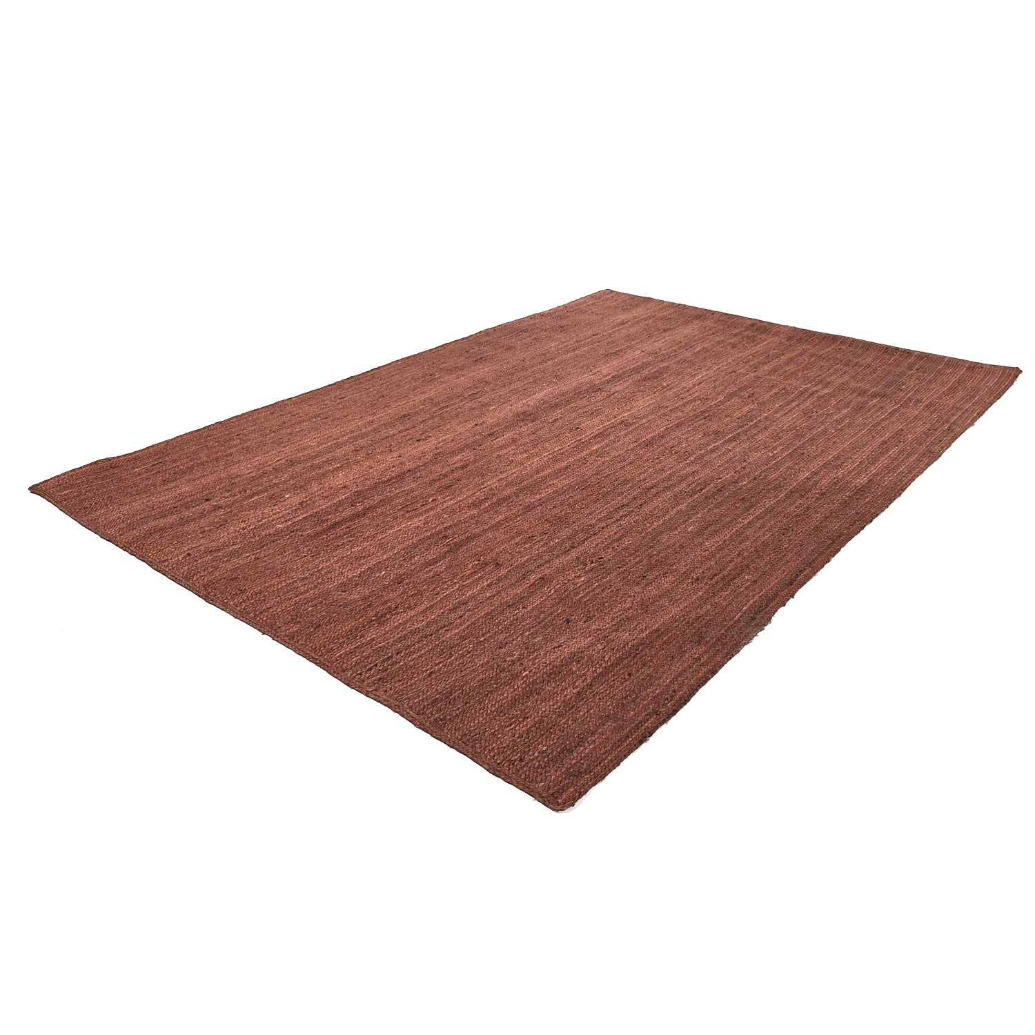 Chestnut Color Handmade Braided Jute Carpet