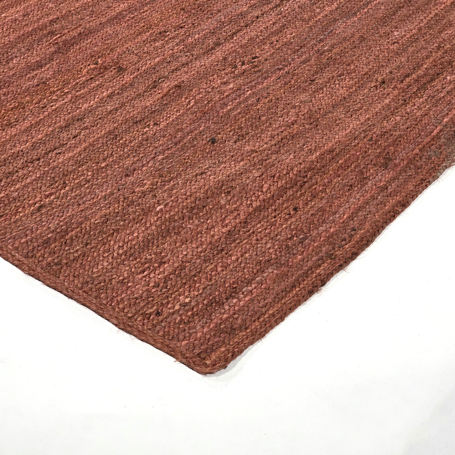 Chestnut Color Handmade Braided Jute Carpet