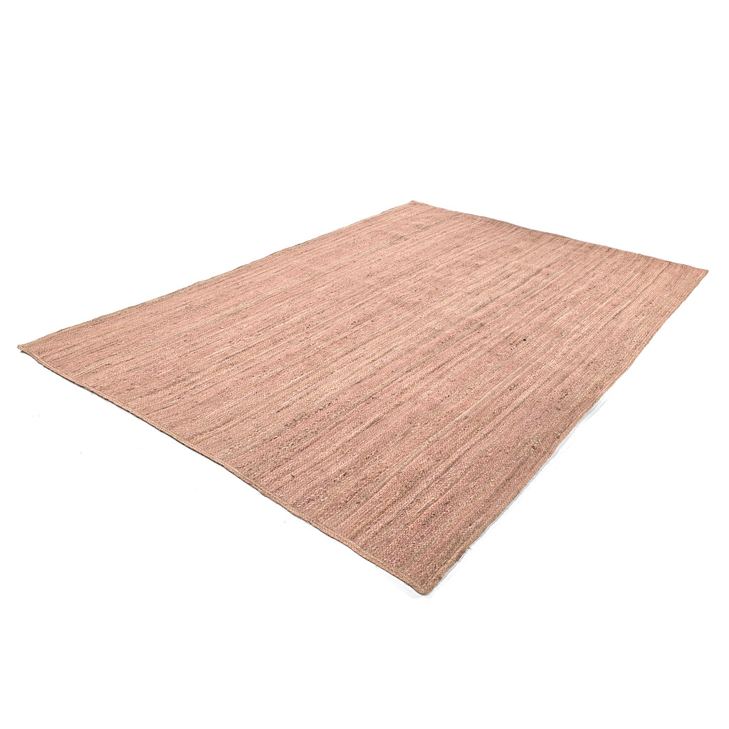 Beige Red Color Handmade Braided Jute Carpet