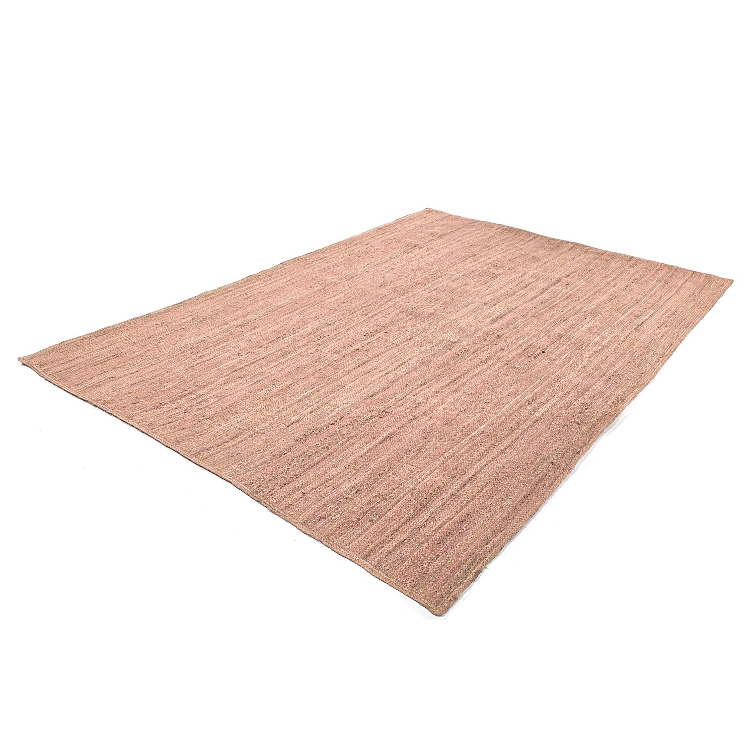 Beige Red Color Handmade Braided Jute Carpet