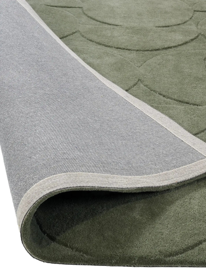 Green Hand-Tufted 100% New Zealand Wool Rug