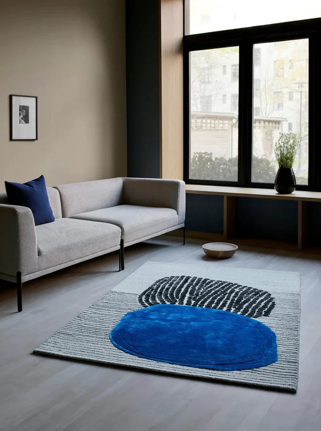 Ivory Viscose Silk & Wool Hand-Tufted Rug