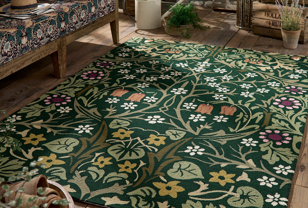 Velvet Leaf Foliage Hand-Tufted Rug
