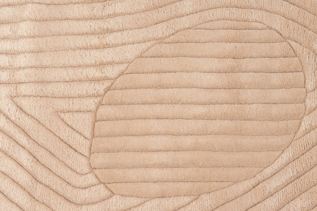 Almond Color Premium Handmade Woolen Irregular Rug