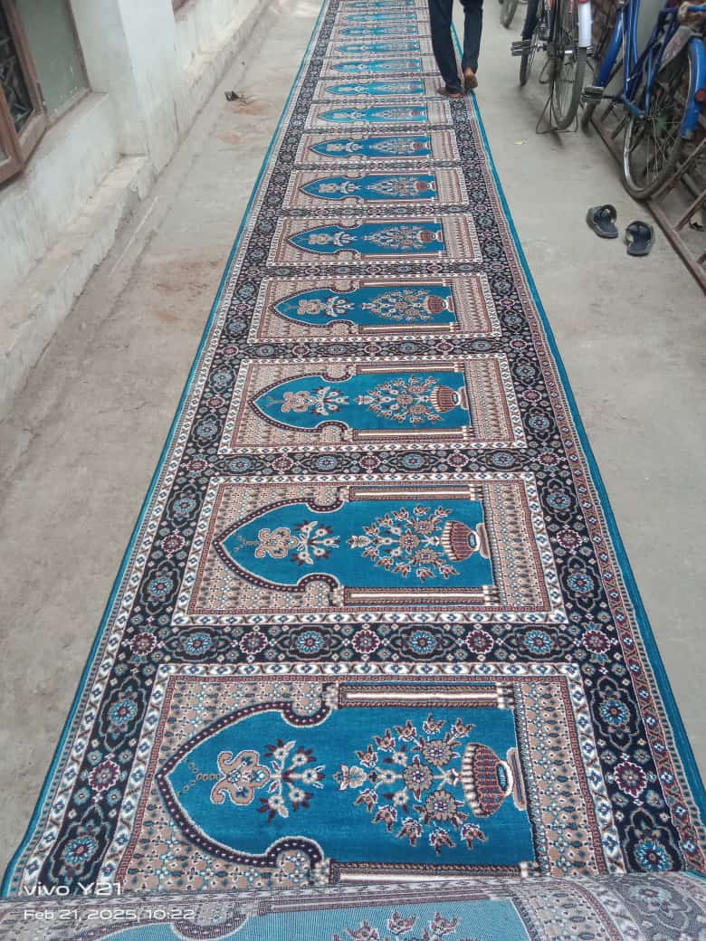 Torquoise Turkish Janamaz Roll – Imported Masjid Carpet | 15mm Ultra Soft & Luxurious Mosque Prayer Mat