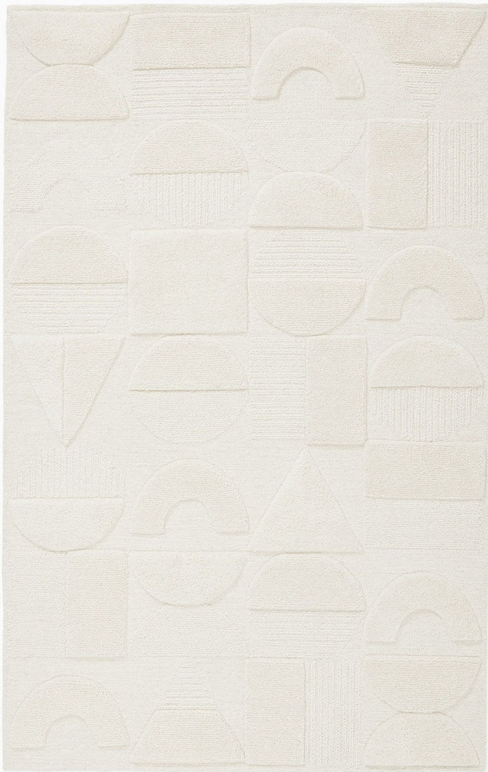 White Color Hand-Tufted 100% New Zealand Wool Rug