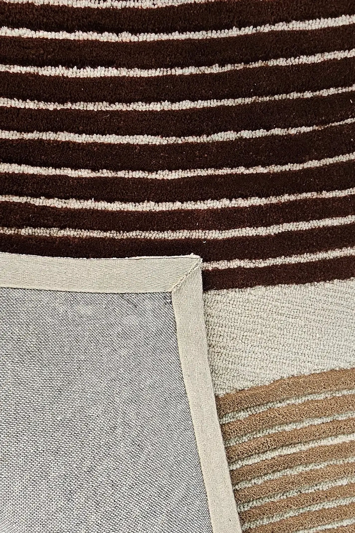 Brown & Beige Color Hand-Tufted 100% New Zealand Wool Rug