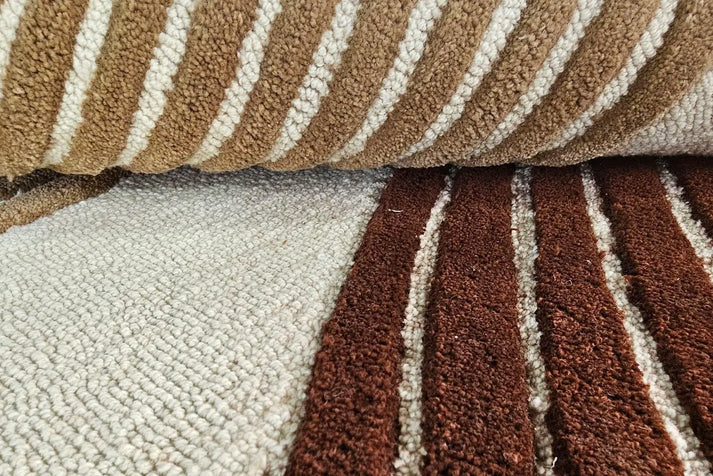 Brown & Beige Color Hand-Tufted 100% New Zealand Wool Rug