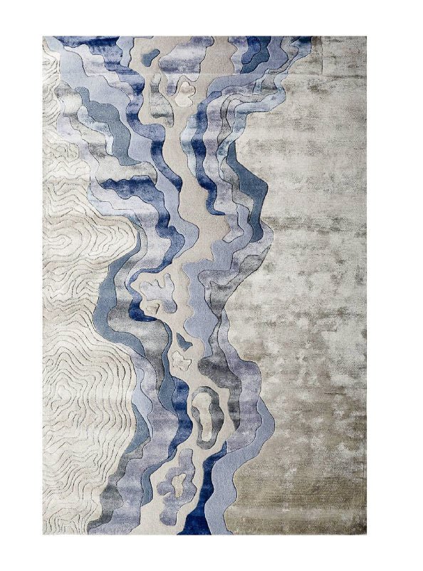 Multicolor Viscose Silk & Wool Hand-Tufted Rug