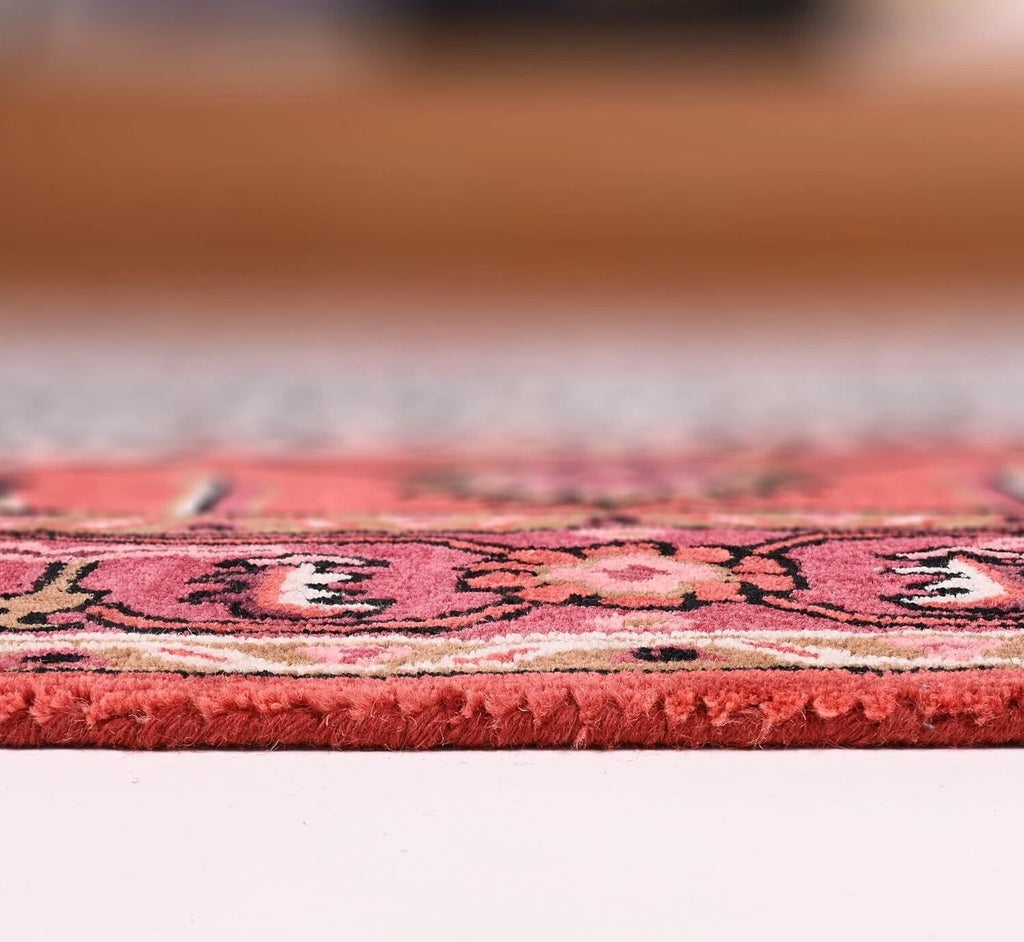 Oriental Leopard Wool Rug – Handmade with Floral Border Detailing