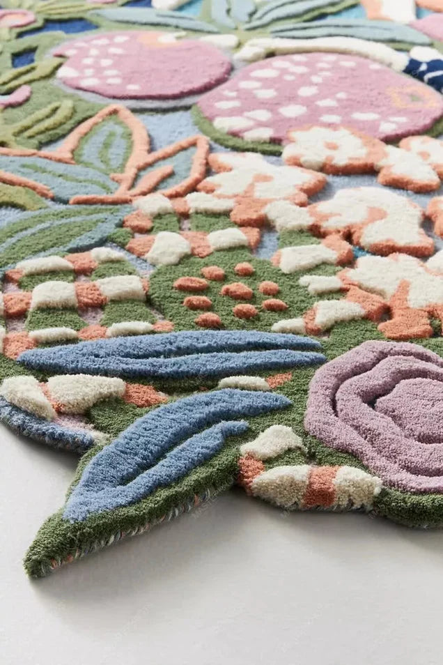 Opal Foliage Hand-Tufted Irregular Rug