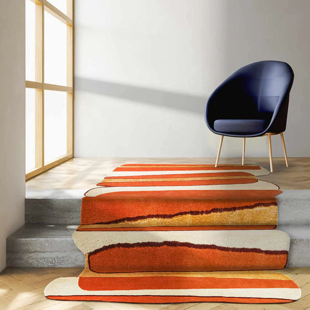 Rust Color Premium Handmade Woolen Irregular Rug