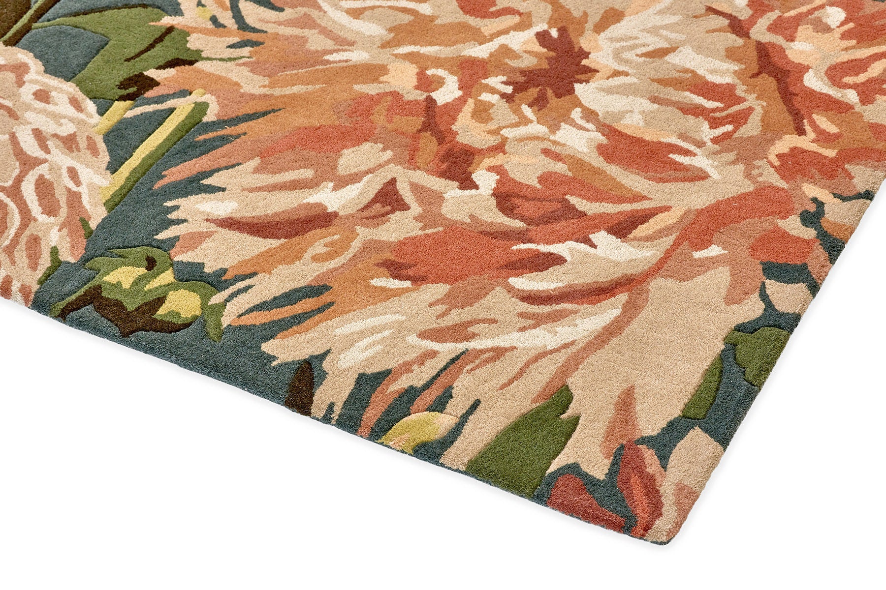 Artistic Bloom Foliage Hand-Tufted Rug