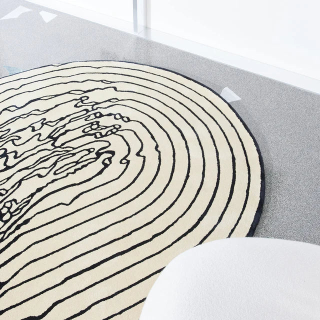 Ivory Color Hand-Tufted Irregular Rug