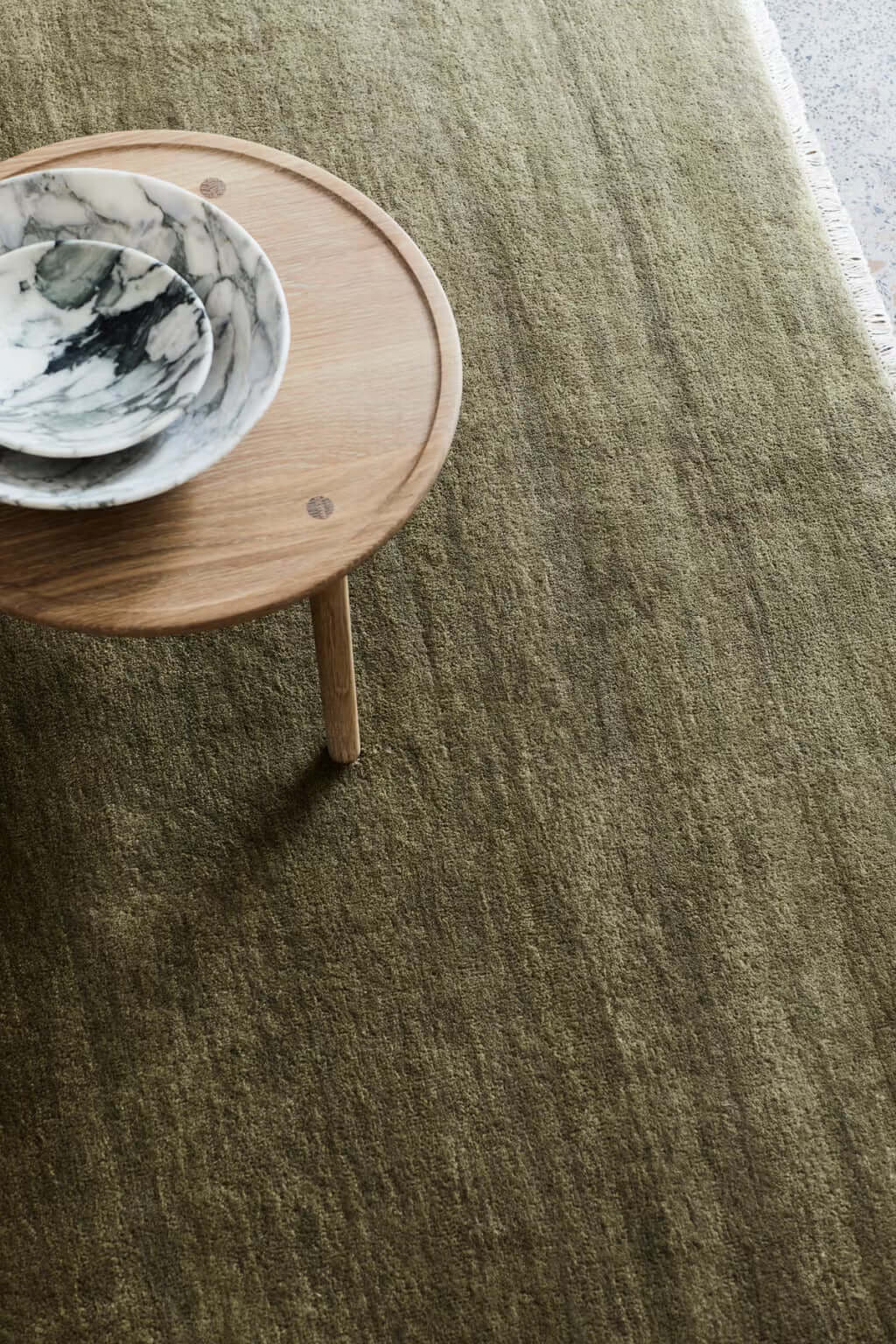 Army Green Hand-Tufted Wool Carpet & Rug