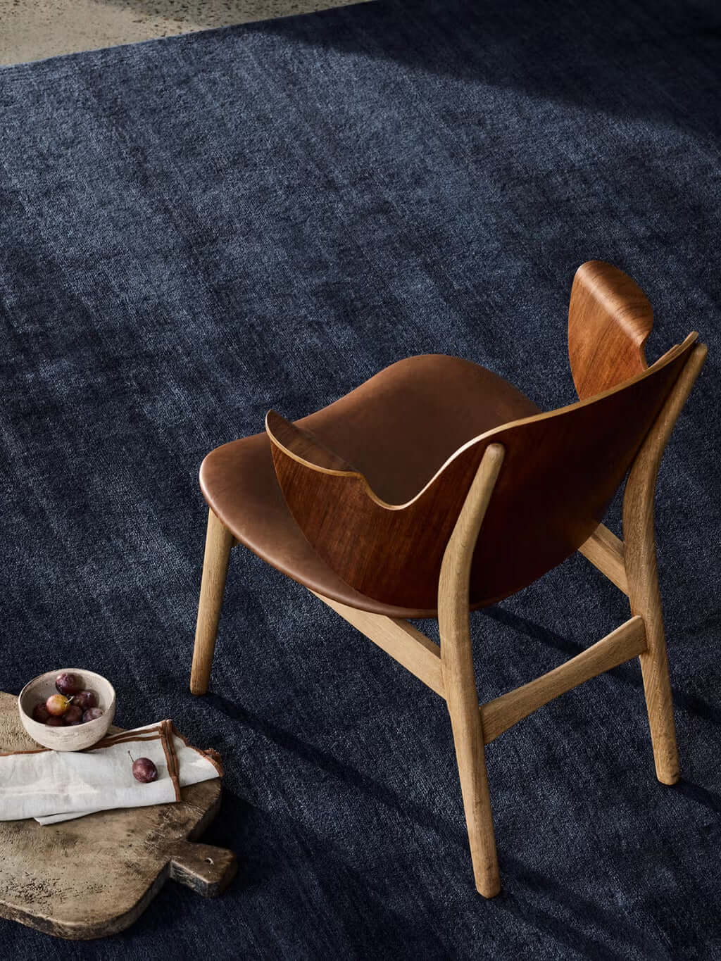 Navy Blue Hand-Tufted Wool Carpet & Rug