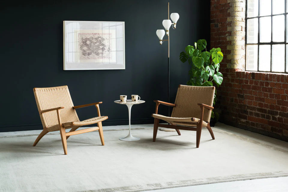 Beige Wool & Silk Hand-tufted Carpet & Rug