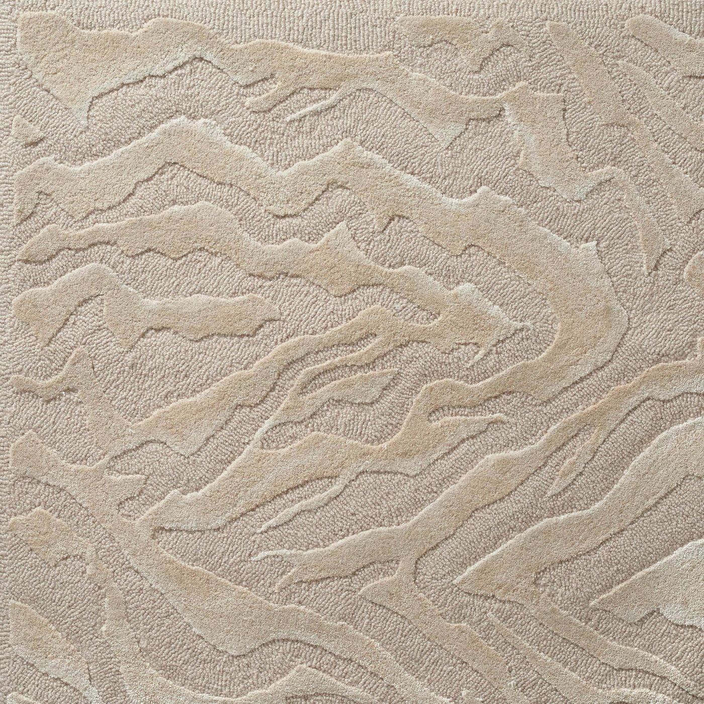 Dense Hand-Tufted Wool & Silk Carpet & Rug