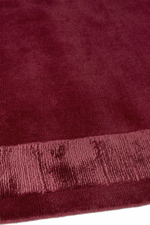 Maroon Wool & Silk Hand-tufted Carpet & Rug
