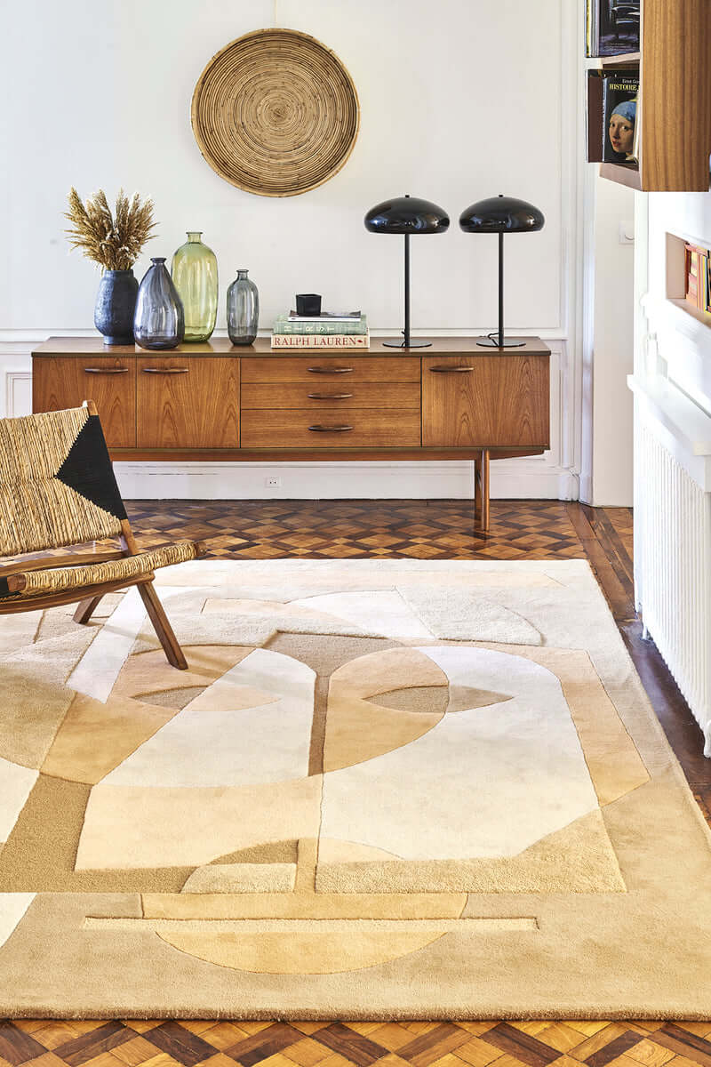 Sculpture Yellow Wool Hand-tufted Carpet & Rug