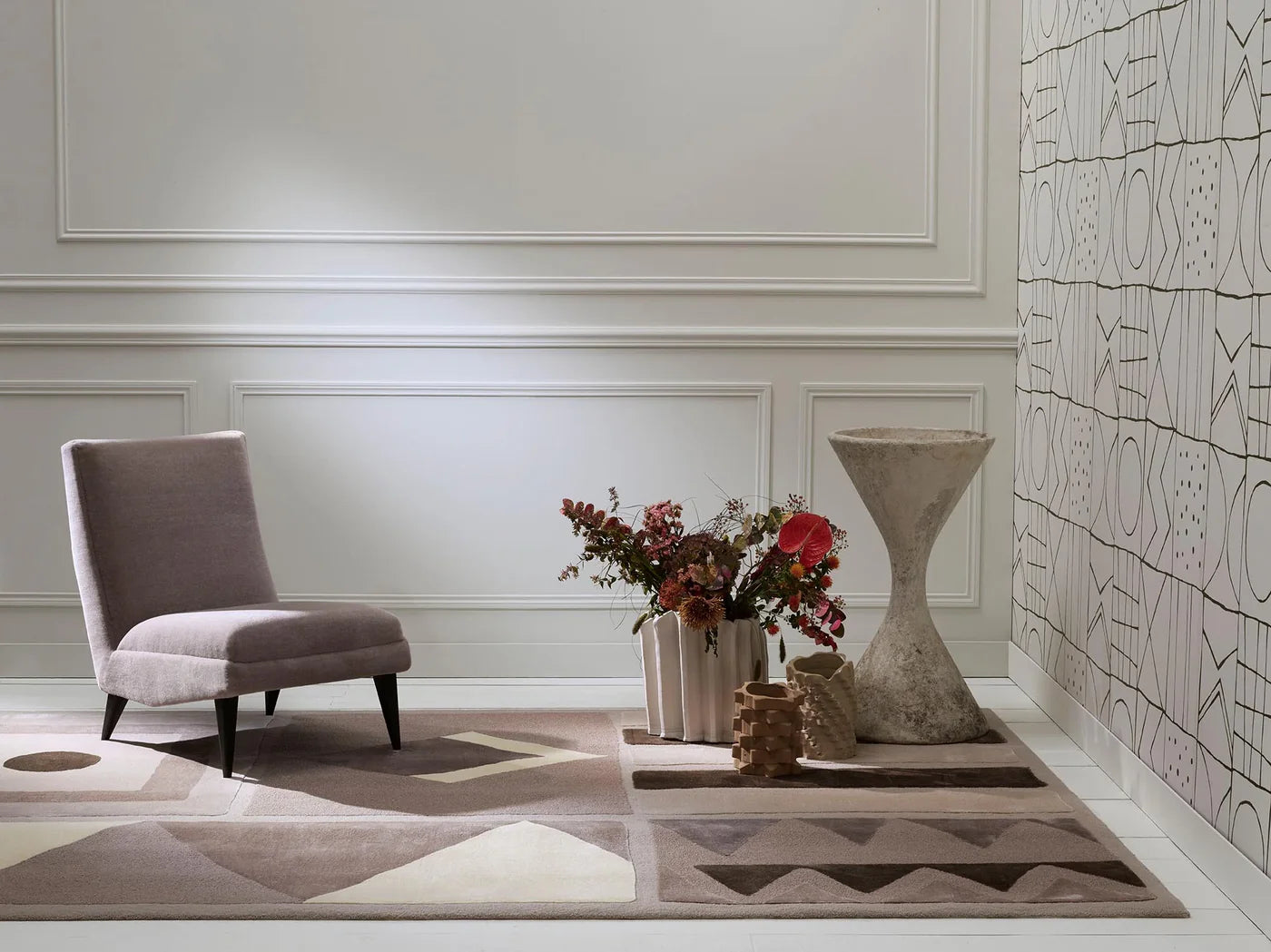 Organic Hand-Tufted Wool & Silk Carpet & Rug