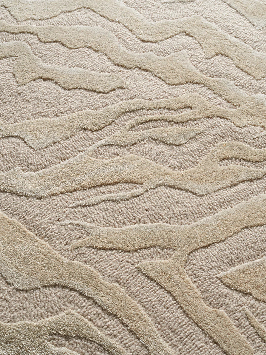 Dense Hand-Tufted Wool & Silk Carpet & Rug